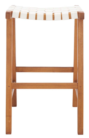 Safavieh Abreu Rectangle Barstool - White/Natural