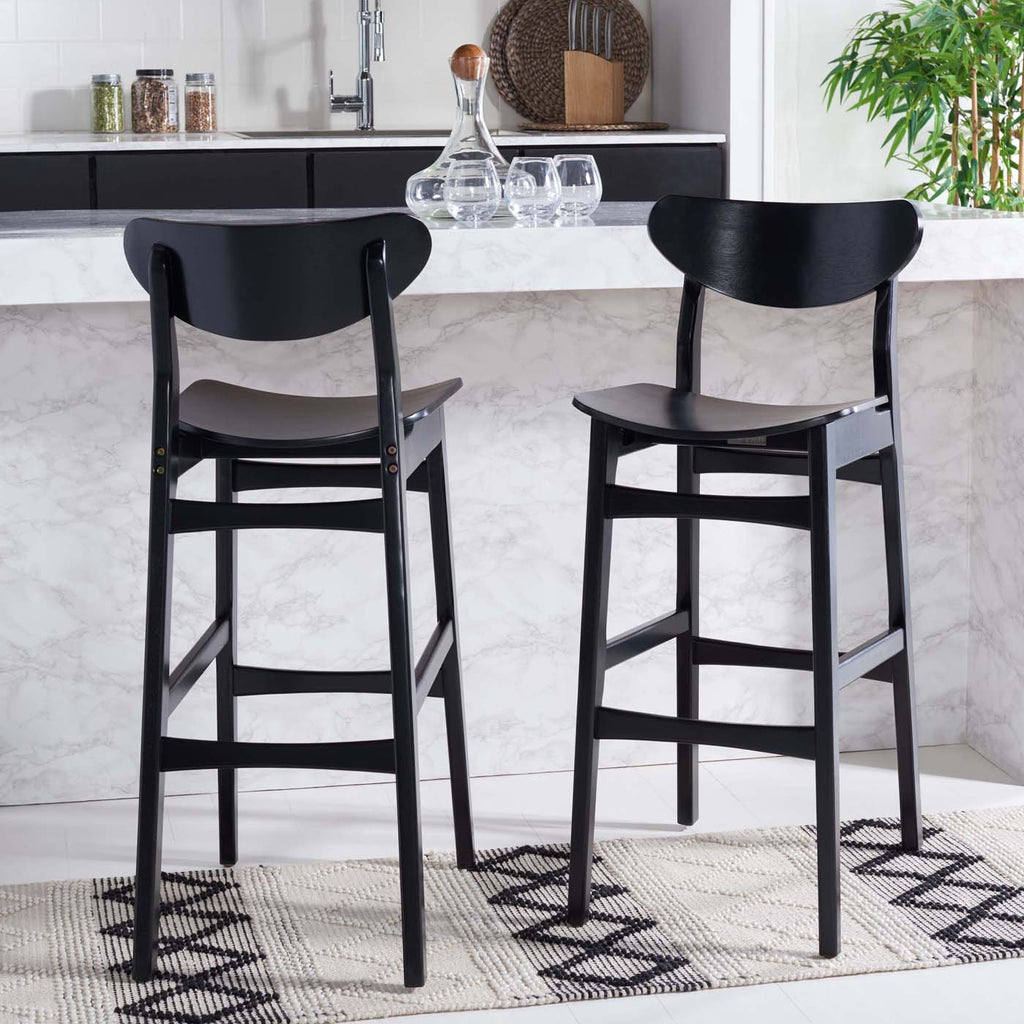 Safavieh Thaxton Bar Stool - Black (Set of 2)