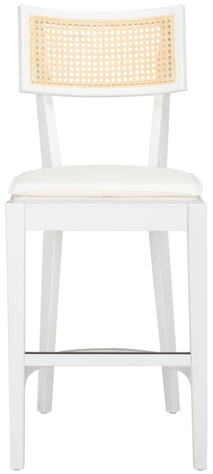Safavieh Galway Cane Counter Stool - White / Natural