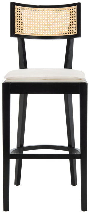Safavieh Galway Cane Bar Stool - Black / Natural