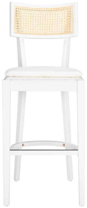 Safavieh Galway Cane Bar Stool - White / Natural