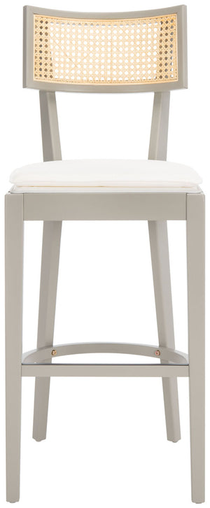 Safavieh Galway Cane Bar Stool - Grey / Natural