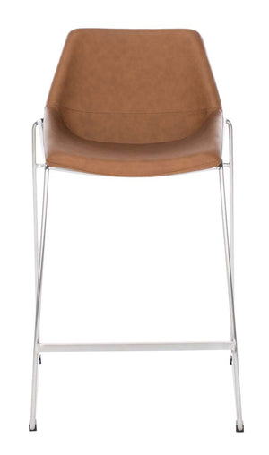 Safavieh Alexis Mid Century Counter Stool - Cigar Brown Pu/Black