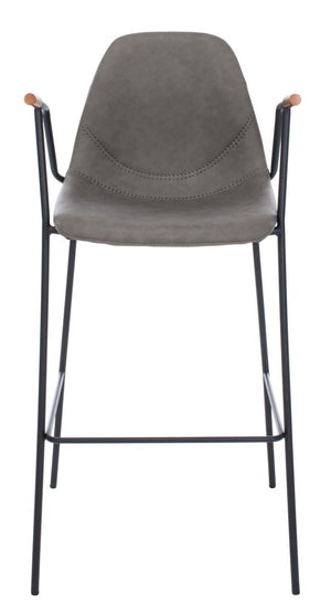 Safavieh Tanner Mid Century Barstool - Ash Pu/Black
