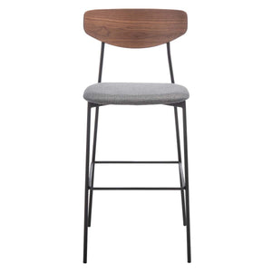 Safavieh Ryker Barstool - Walnut / Grey