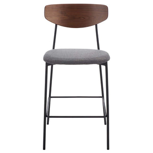 Safavieh Ryker Counter Stool - Walnut / Grey