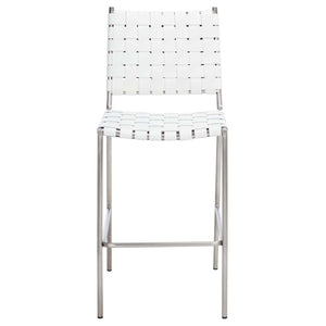 Safavieh Bahari Woven Counter Stool - White / Silver