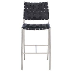 Safavieh Olenna Woven Counter Stool - Black / Silver