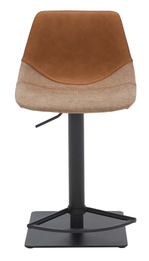 Safavieh Rylen Gas Lift Bar Stool - Cognac / Black