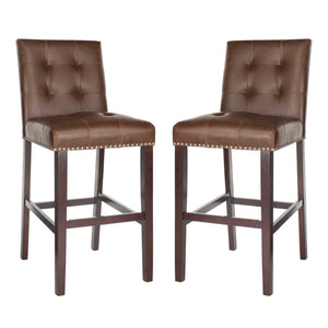 Safavieh Nikita Bar Stool - Brown / Espresso (Set of 2)