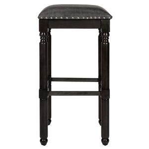 Safavieh Preston Bar Stool-Grey Pu/Grey Walnut (Set of 2)