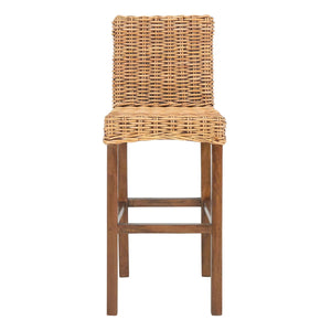Safavieh Tobie Rattan Bar Stool - Honey Brown Wash/Honey Brown Wash