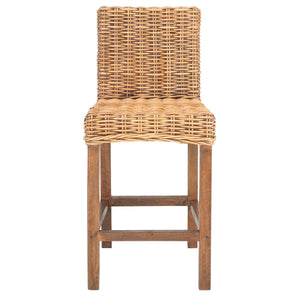 Safavieh Tobie Rattan Counter Stool - Honey Brown Wash/Honey Brown Wash