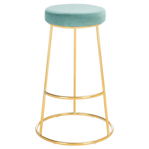 Safavieh Sabina Round Bar Stool - Seafoam / Gold