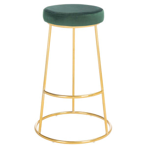 Safavieh Sabina Round Bar Stool - Malachite Green / Gold