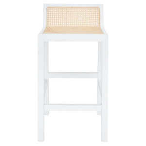 Safavieh Saito Lowback Cane Counter Stool - White / Natural