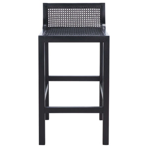 Safavieh Saito Lowback Cane Counter Stool - Black