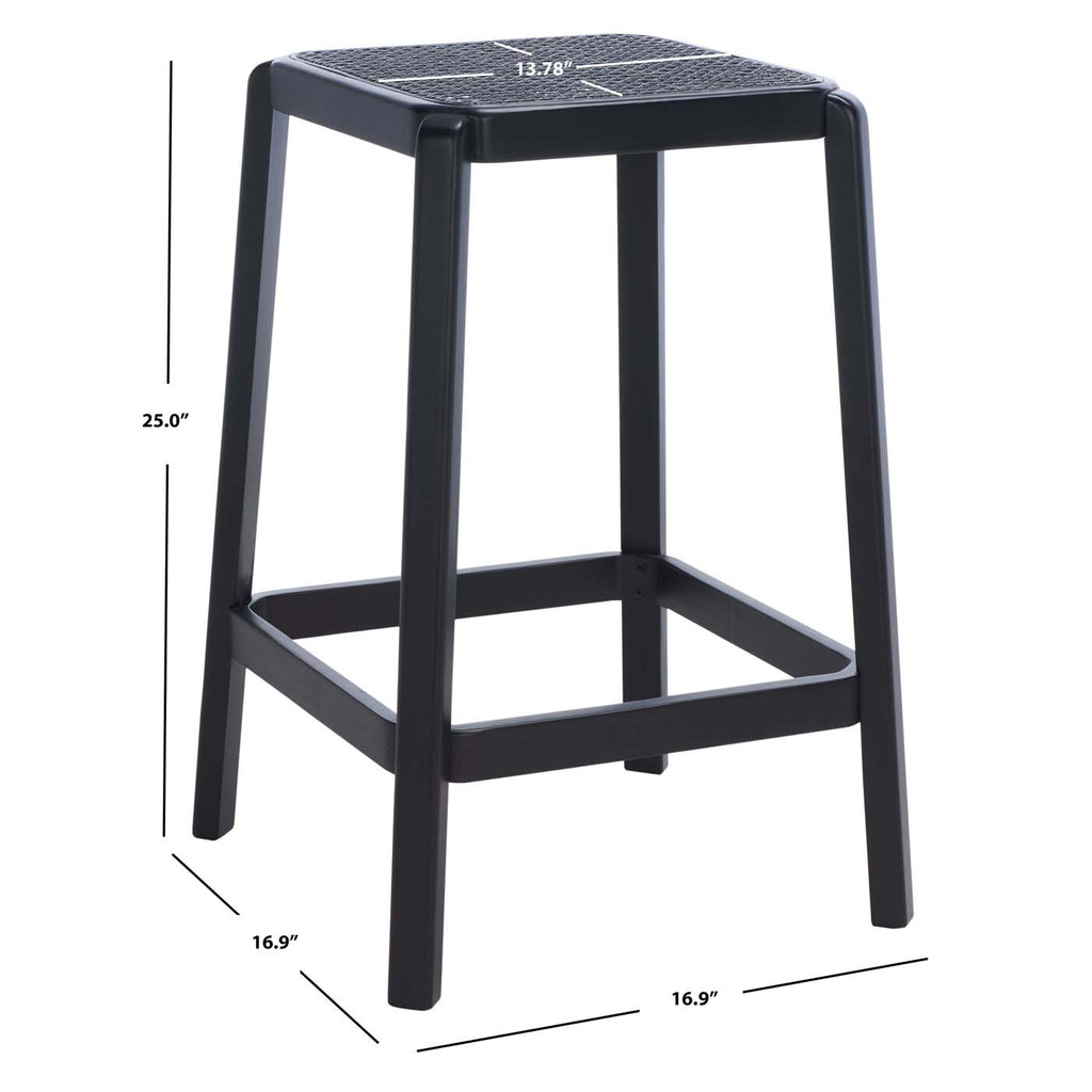 Safavieh Silus Backless Cane Counter Stool - Black