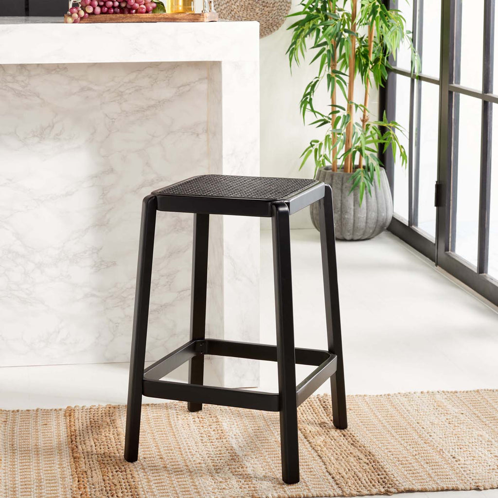 Safavieh Silus Backless Cane Counter Stool - Black