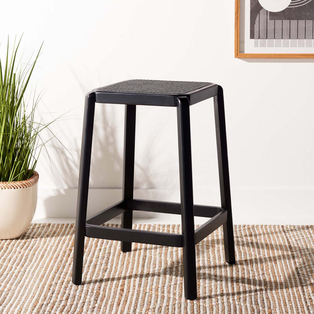 Safavieh Silus Backless Cane Counter Stool - Black