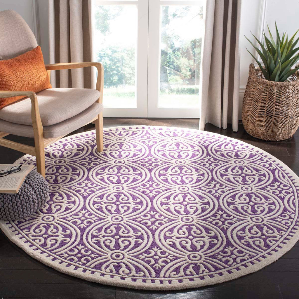Safavieh Cambridge Rug Collection CAM123K - Purple / Ivory