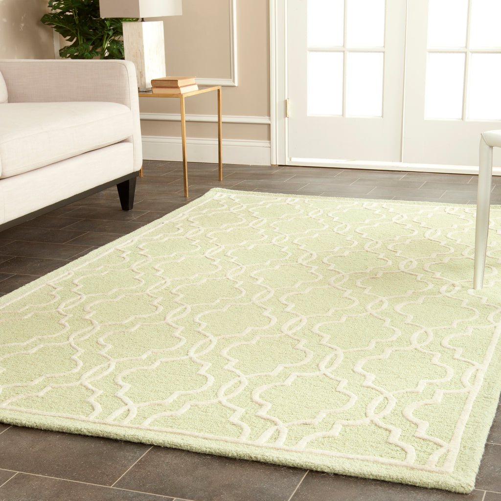 Contemporary Area Rug, CAM131B, 90 X 150 cm in Light Green / Ivory