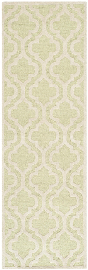 Contemporary Runner Rug, CAM132B, 62 X 240 cm in Light Green / Ivory