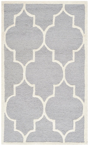 Contemporary Area Rug, CAM134D, 90 X 150 cm in Silver / Ivory