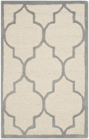 Contemporary Area Rug, CAM134Y, 90 X 150 cm in Ivory / Silver