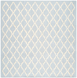 Contemporary Square Area Rug, CAM137A, 182 X 182 cm in Light Blue / Ivory