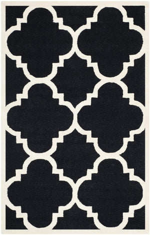 Contemporary Area Rug, CAM140E, 160 X 230 cm in Black / Ivory