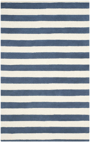 Contemporary Area Rug, CAM154B, 243 X 304 cm in Navy / Ivory