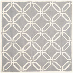 Contemporary Square Area Rug, CAM311D, 182 X 182 cm in Dark Grey / Ivory
