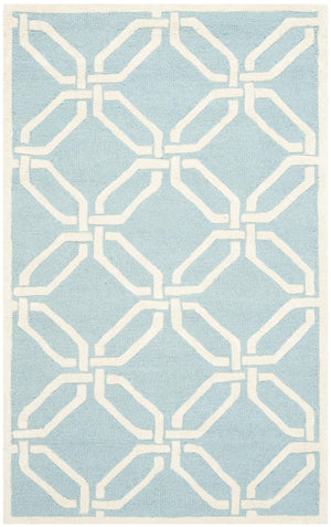 Contemporary Area Rug, CAM311E, 90 X 150 cm in Light Blue / Ivory