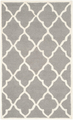 Contemporary Area Rug, CAM312D, 90 X 150 cm in Dark Grey / Ivory
