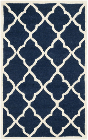Contemporary Area Rug, CAM312M, 90 X 150 cm in Navy / Ivory