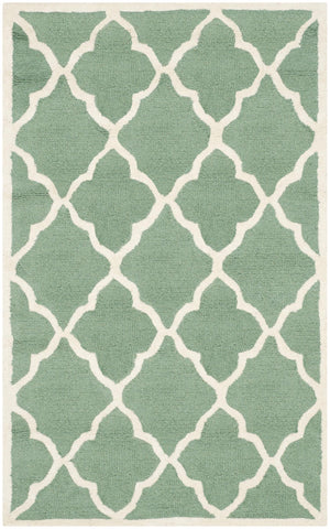 Contemporary Area Rug, CAM312T, 90 X 150 cm in Teal / Ivory