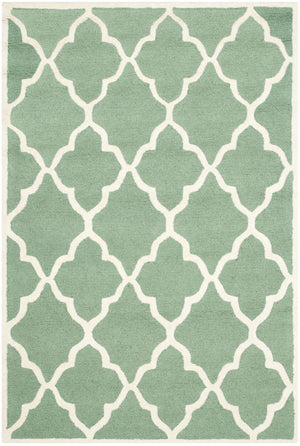 Contemporary Area Rug, CAM312T, 120 X 180 cm in Teal / Ivory