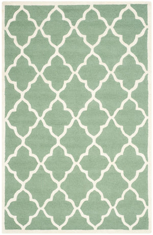 Contemporary Area Rug, CAM312T, 160 X 230 cm in Teal / Ivory