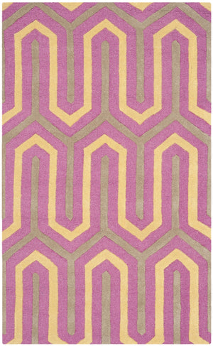 Contemporary Area Rug, CAM351F, 90 X 150 cm in Fuchsia / Grey