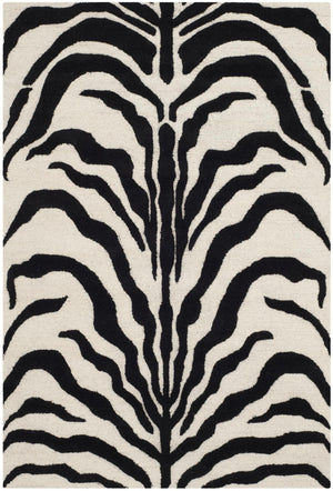 Contemporary Area Rug, CAM709Q, 120 X 180 cm in Ivory / Black
