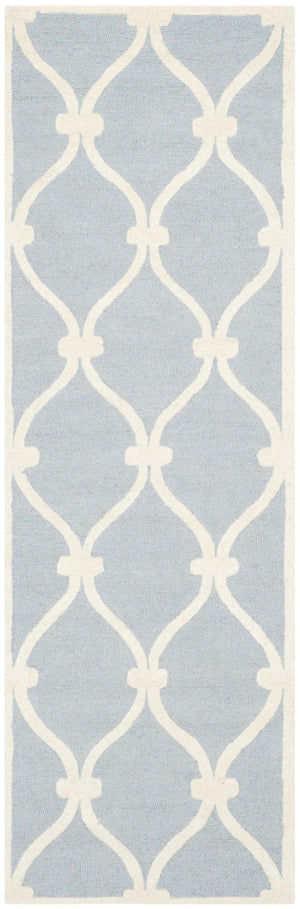 Contemporary Runner Rug, CAM710B, 62 X 240 cm in Blue / Ivory