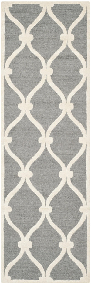 Contemporary Runner Rug, CAM710D, 62 X 240 cm in Dark Grey / Ivory