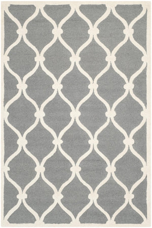 Contemporary Area Rug, CAM710D, 120 X 180 cm in Dark Grey / Ivory