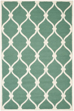 Contemporary Area Rug, CAM710T, 200 X 300 cm in Teal / Ivory