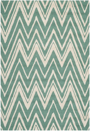 Contemporary Area Rug, CAM711T, 120 X 180 cm in Teal / Ivory