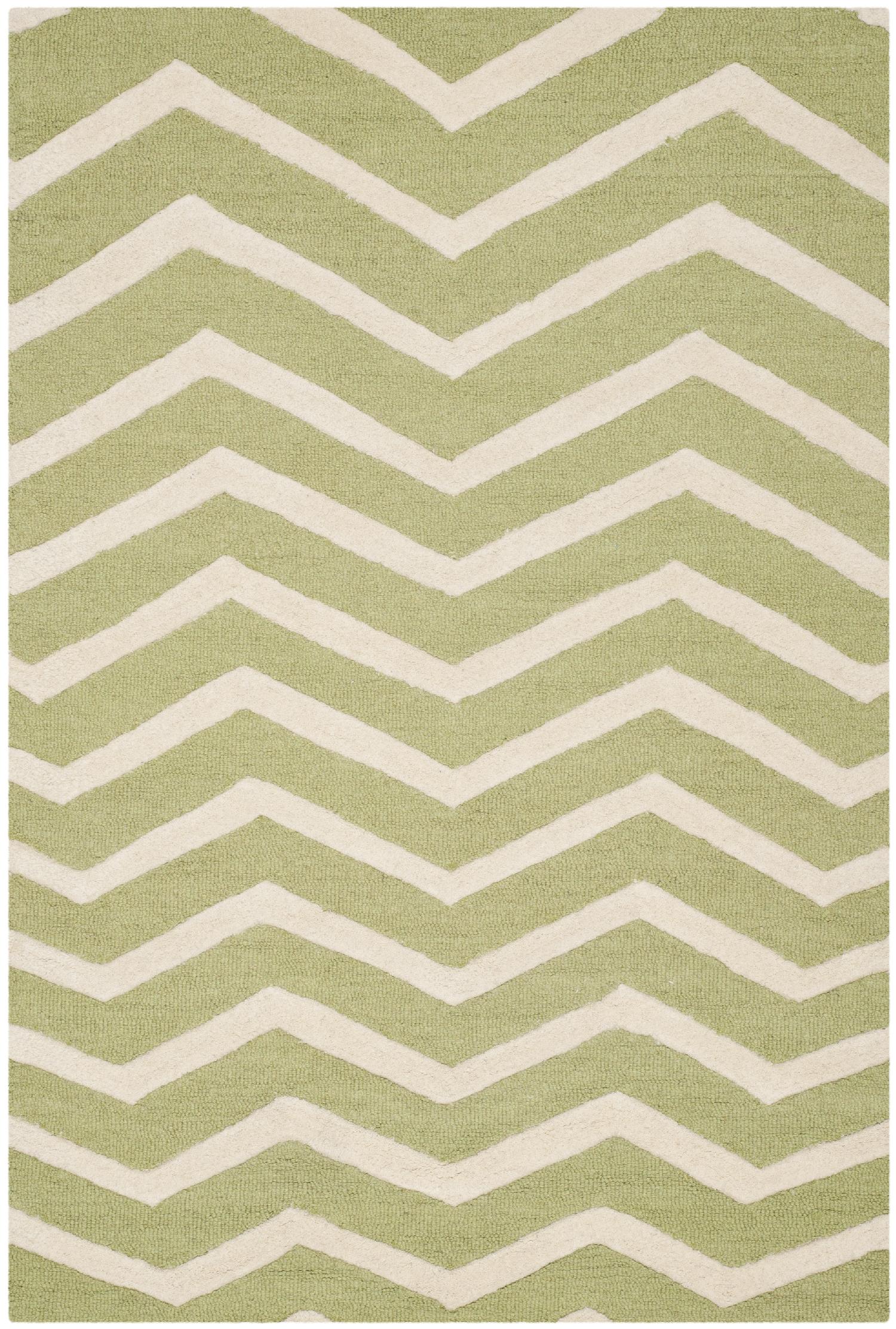 Contemporary Area Rug, CAM714C, 120 X 180 cm in Green Ivory