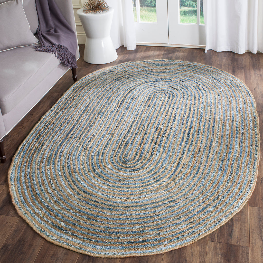 Safavieh Cape Cod Rug Collection CAP250A - Natural / Blue