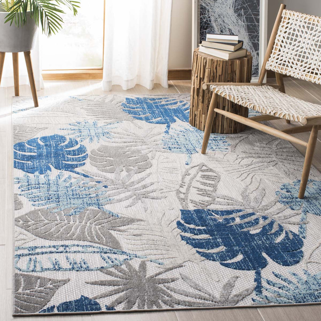 Safavieh Cabana Rug Collection CBN831F - Grey / Blue