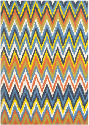 Cotton Area Rug, CDR145E, 120 X 180 cm in Blue / Orange
